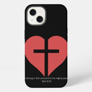 Hart van het geloof kruis telefoonhoes – Efesiërs iPhone 13 Hoesje