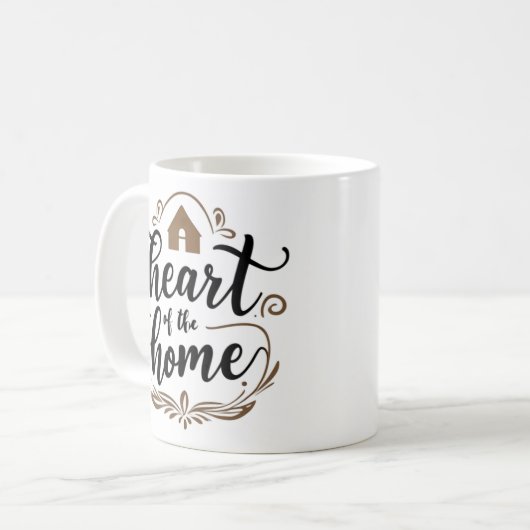 Hart van het huis | Gepersonaliseerde naam Mok (Voorkant links)