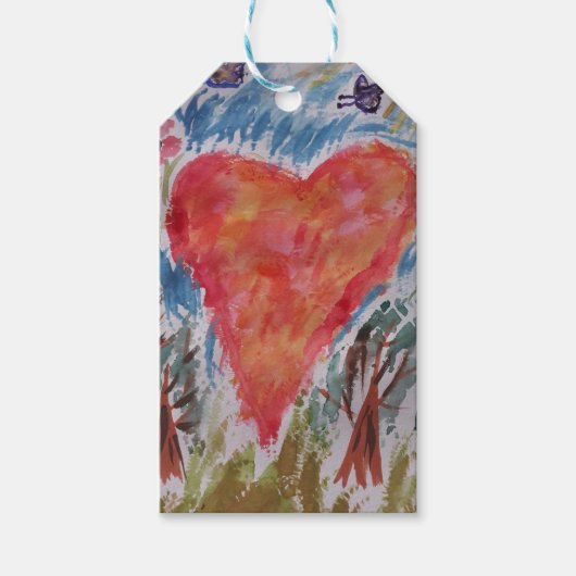 Hart van het Label van de Planet Gift Cadeaulabel (Voorkant)