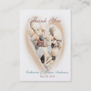 Hart van het strand van Seashells Beach Wedding Fo Visitekaartje
