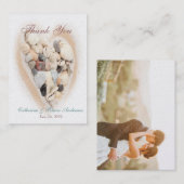 Hart van het strand van Seashells Beach Wedding Fo Visitekaartje (Voorkant / Achterkant)
