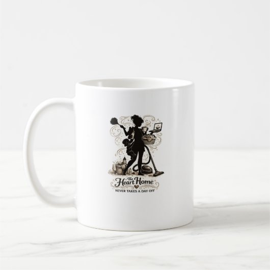 Hart van het Thuis Moeder Citaat Silhouette Ontwer Koffiemok (Links)