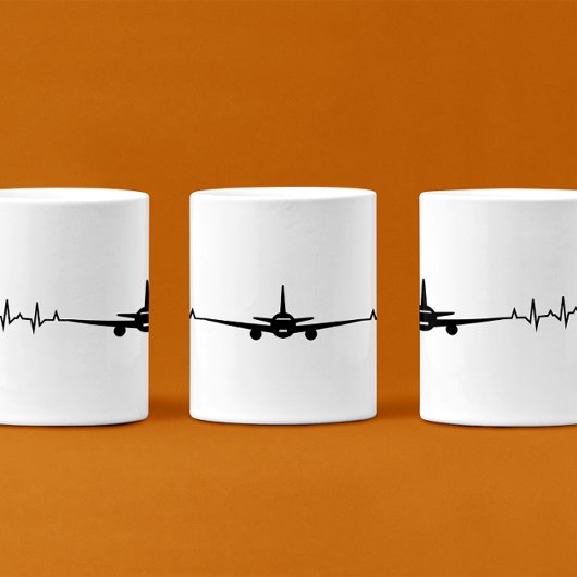 Hart van het vliegtuig koffiemok