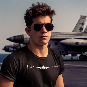 Hart van het vliegtuig t-shirt