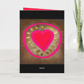 Hart van het Wenskaart van de Bronze Valentijnsdag Feestdagen Kaart (Achterkant)