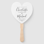 Hart van het zwarte en witte moderne Weddenprogram Handwaaier (Voorkant)