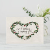  hart van Holly Friendship Gezegde Feestdagenkaart (Staand voorkant)