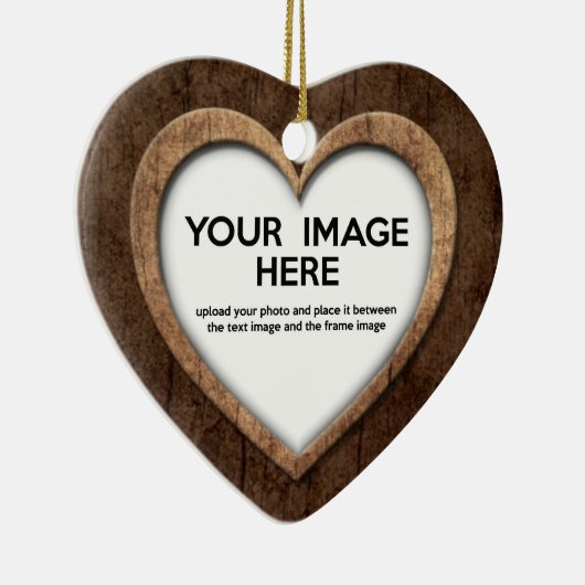 Hart van Hout (aanpassen vóór aankoop) Keramisch Ornament (Rechts)