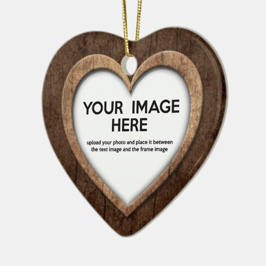 Hart van Hout (aanpassen vóór aankoop) Keramisch Ornament (Links)