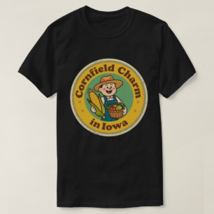Hart van Iowa_ Cornfield Charm Vintage Stijl T-shirt