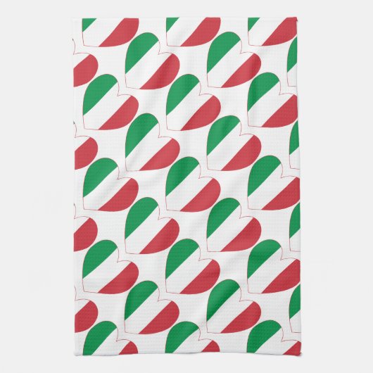 Hart van Italië Vlag Getegeld Theedoek (Verticaal)