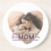 Hart van je, beste moeder ooit zandsteen onderzetter (Voorkant)