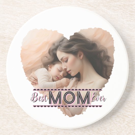 Hart van je, beste moeder ooit zandsteen onderzetter (Voorkant)