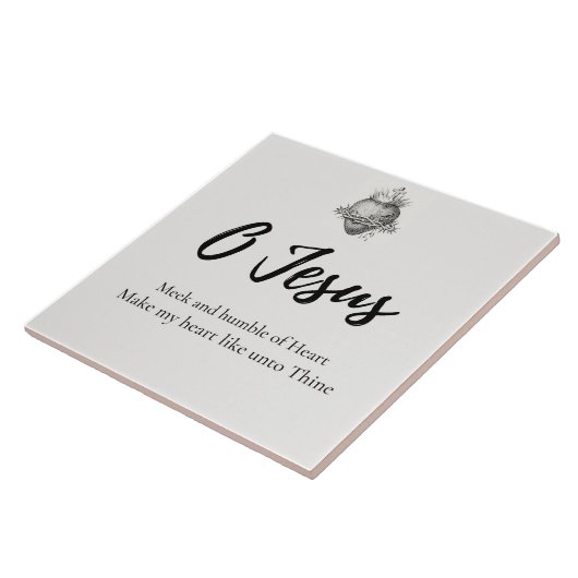 Hart van Jesus Prayer Ceramic Tile Tegeltje (Zijkant)