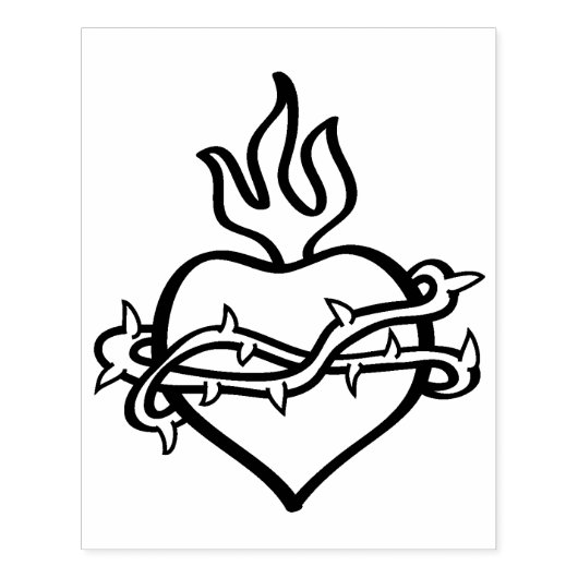 Hart van Jezus 2 illustratie patroon kunst stempel (Afrduk)