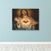 hart van jezus canvas afdruk (Insitu (Houten vloer))