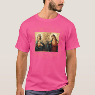 Hart van Jezus en Onbevlekt Hart Afbeelding Jezus T-shirt