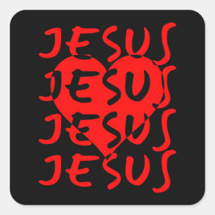 Hart van Jezus Liefde Christelijk Geloof Johannes Vierkante Sticker