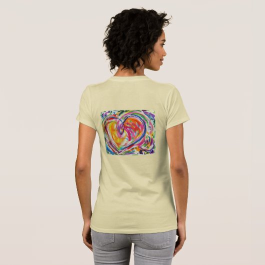 Hart van Joy Artwork Painting Love T-Shirts (Achterkant volledig)