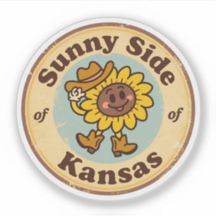 Hart van Kansas_ Zonnebloem Prairie Charm Vintage Sticker