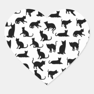 hart van katten stickers