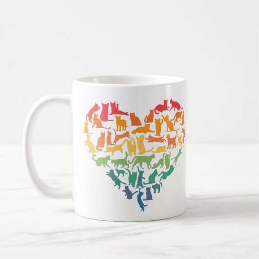 Hart van kattenkatten Kat Lover Colorful Pets Koffiemok (Links)