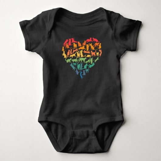 Hart van kattenkatten Kat Lover Colorful Pets Romper (Voorkant)