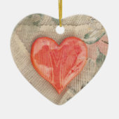 Hart van Kerstmis Keramisch Ornament (Voorkant)