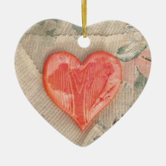 Hart van Kerstmis Keramisch Ornament (Voorkant)