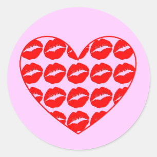 Hart van Kissy Lips Ronde Sticker