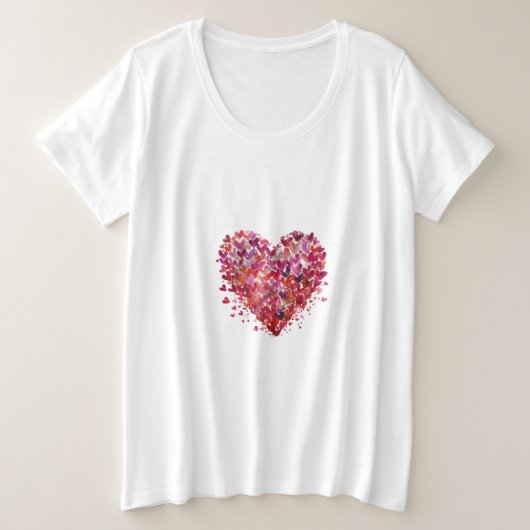 Hart van kleuren grote maat t-shirt (Design voorkant)