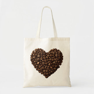 Hart van koffiebonen tote bag