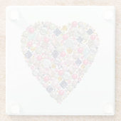 Hart van kralen glazen onderzetter (Achterkant)