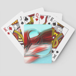 Hart van kristallen lijnen over zandige bergstruct pokerkaarten