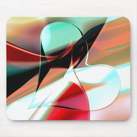 hart van kristallijnen gemengd in abstracte kromme muismat (Voorkant)