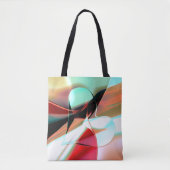 hart van kristallijnen gemengd in abstracte kromme tote bag (Voorkant)