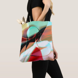 hart van kristallijnen gemengd in abstracte kromme tote bag