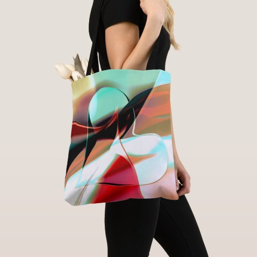 hart van kristallijnen gemengd in abstracte kromme tote bag (Dichtbij)