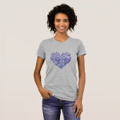 Hart van lavendelbloemen t-shirt (Voorkant volledig)