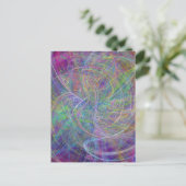 Hart van licht - Aqua Flames Indigo Abstract Briefkaart (Staand voorkant)
