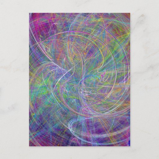 Hart van licht - Aqua Flames Indigo Abstract Briefkaart (Voorkant)