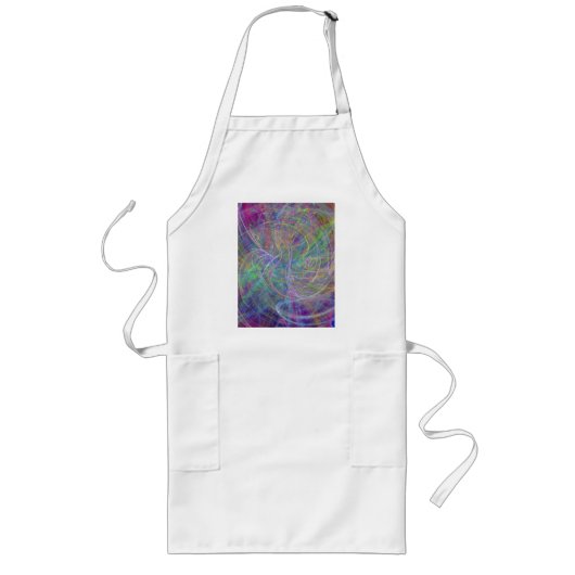Hart van licht - Aqua Flames & Indigo Swirls Lang Schort (Voorkant)