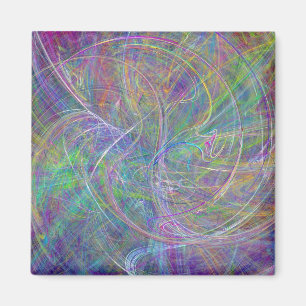 Hart van licht - Aqua Flames & Indigo Swirls Magneet