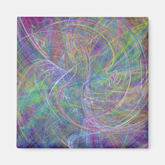 Hart van Licht - Aqua Flames & Indigo Swirls Magneet (Voorkant)