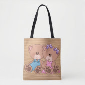 Hart van liefde teddybeer tote bag (Voorkant)
