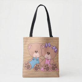 Hart van liefde teddybeer tote bag