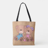 Hart van liefde teddybeer tote bag (Achterkant)