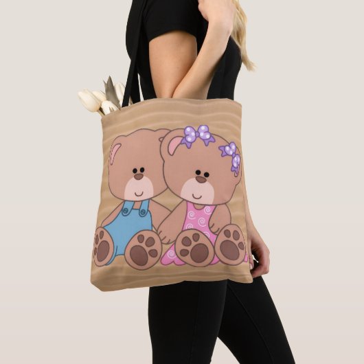 Hart van liefde teddybeer tote bag (Dichtbij)