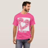 Hart van liefde typografie t-shirt (Voorkant volledig)