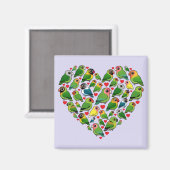 Hart van Lovebirds Magneet (Voorkant / Achterkant)